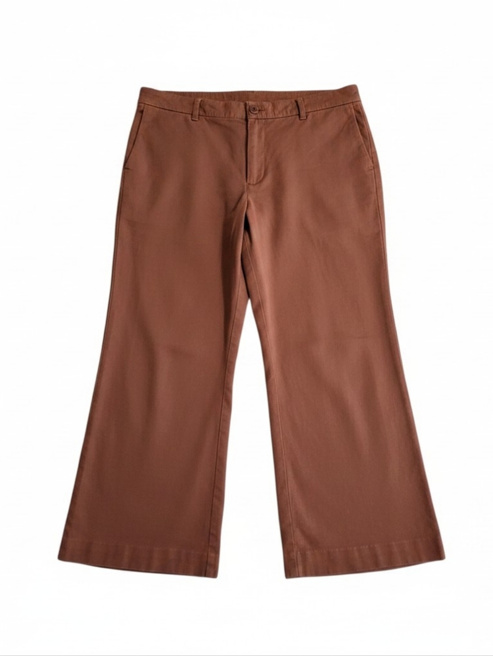 J. Jill Linen Stretch Cropped Pants Size 14 Red Oak Casual Beach Coastal Resort